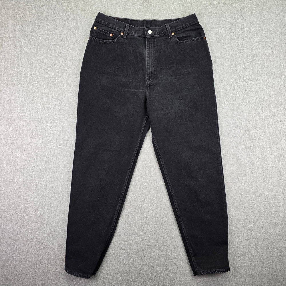 Vintage Levi's 550 Womens 18W Black Jeans Made USA Relaxed Tapered 90s